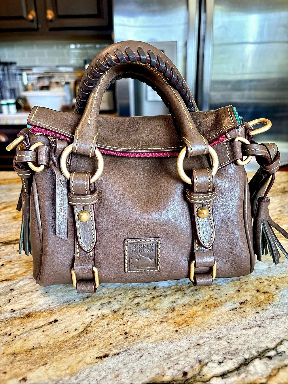 Dooney & Bourke Florentine Nano Satchel in Brown Like New (without charms)